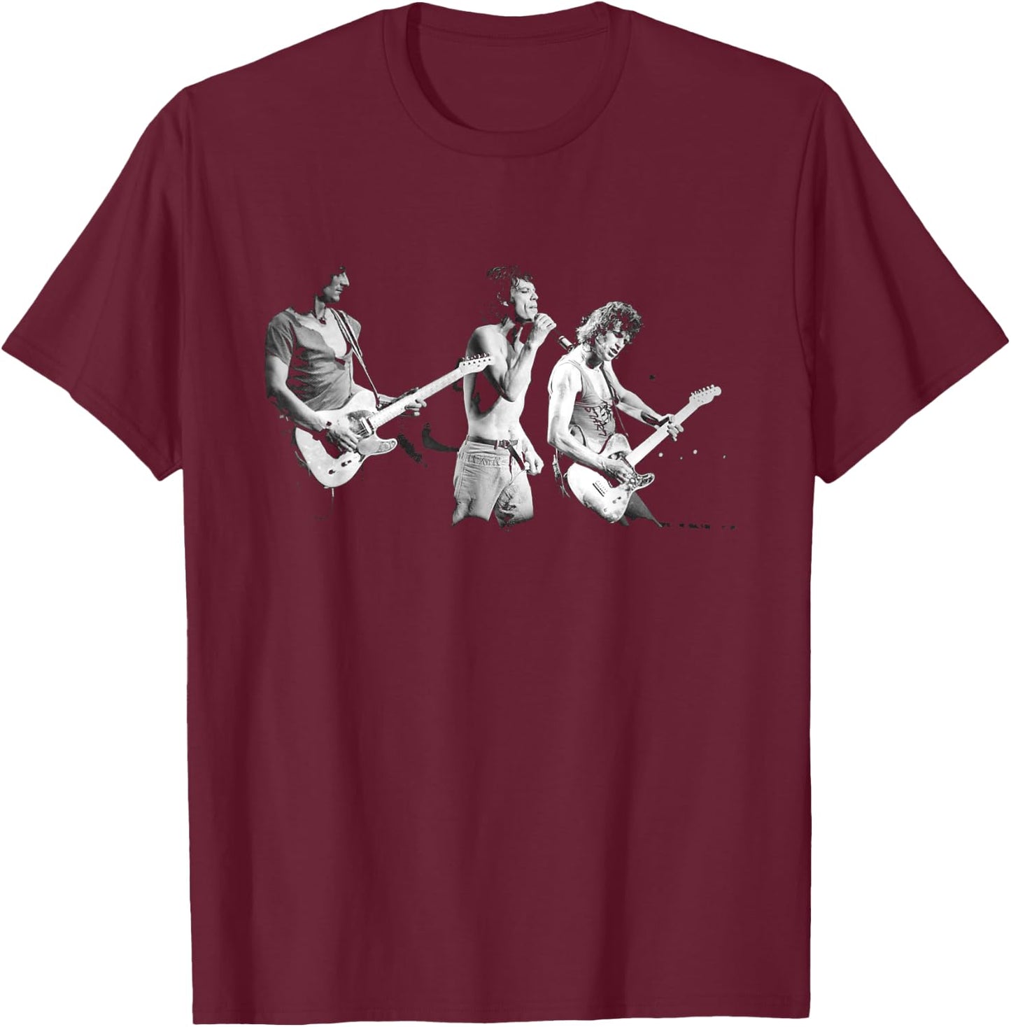Rolling Stones Jagger Wood & Richards 1982 Tour T-Shirt - T-Shirt | Maroon