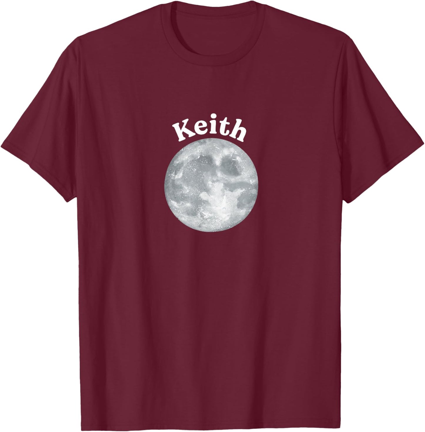 Keith (with a picture of a moon) T-Shirt - T-Shirt | Maroon