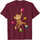 Bouldering Climber Free Climbing Monkey Small Rock Formation T-Shirt - T-Shirt | Maroon