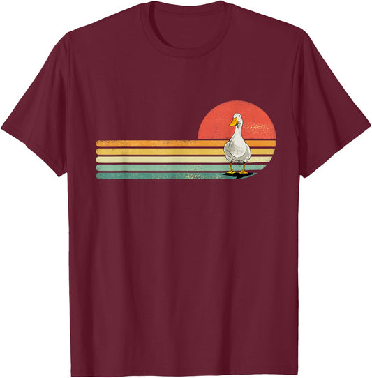 Duck Shirt Retro Style Farm Animal Duck Duck Lover T-Shirt - T-Shirt | Maroon