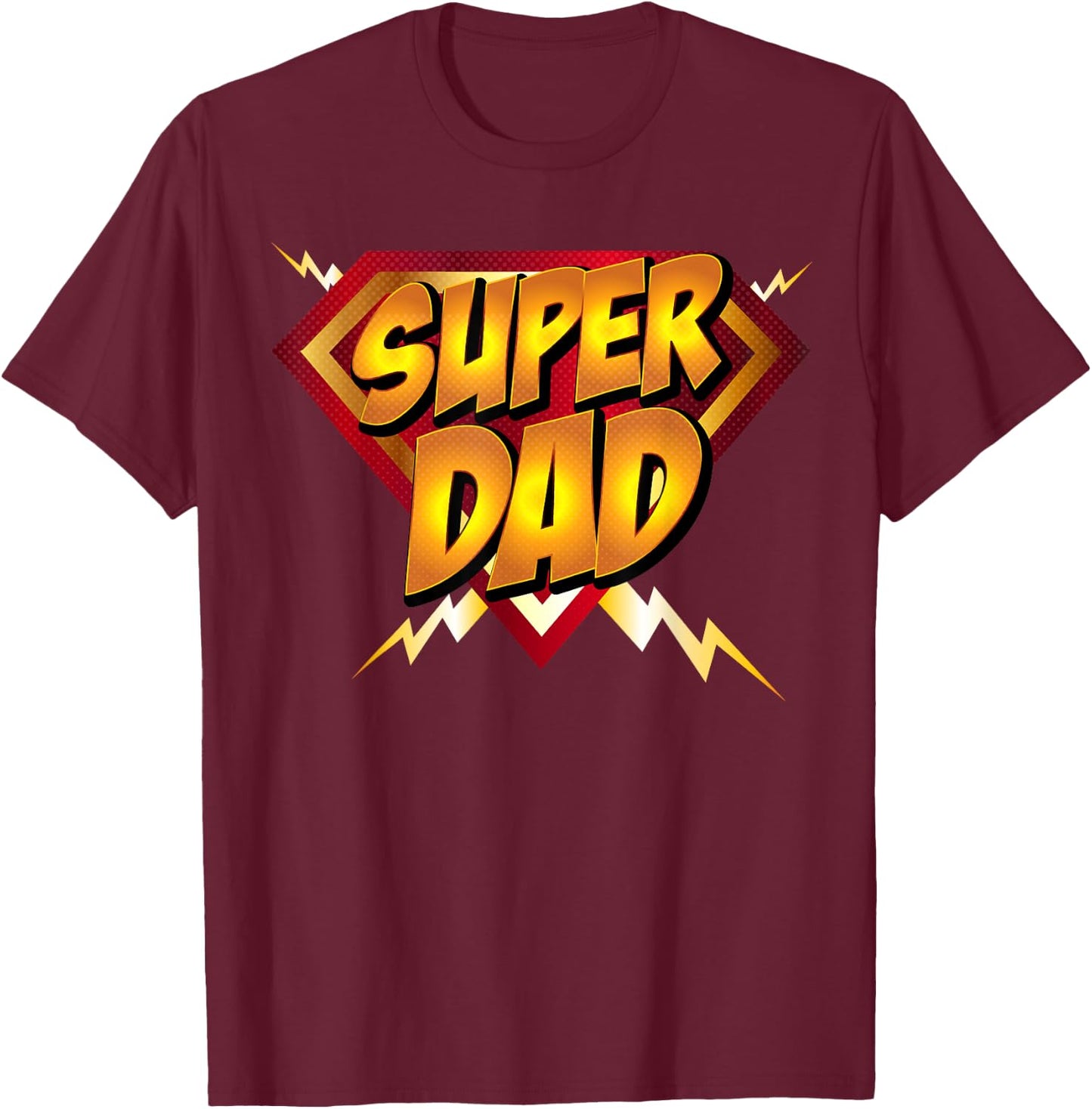 Super Dad Superhero Superdad Father's Day T-Shirt - T-Shirt | Maroon