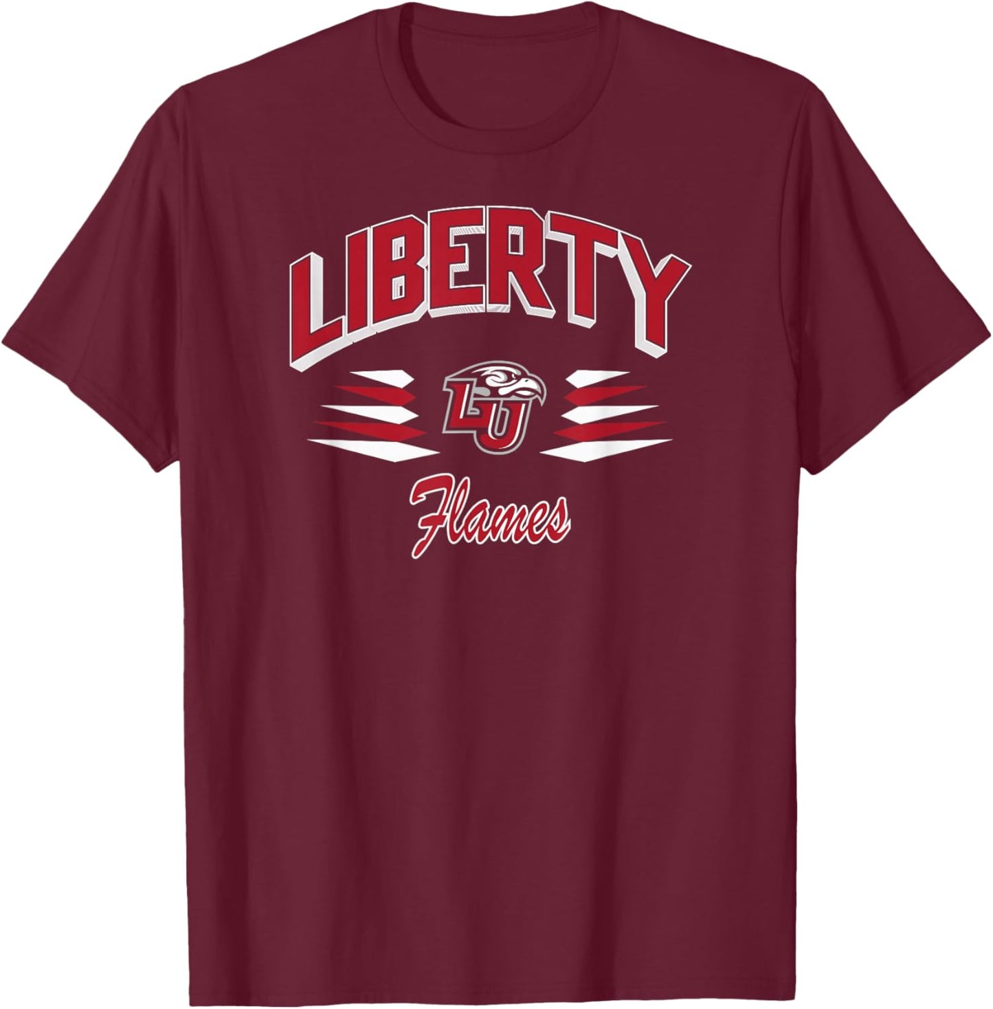 Liberty Flames Retro Diamond Navy Officially Licensed T-Shirt - T-Shirt | Maroon
