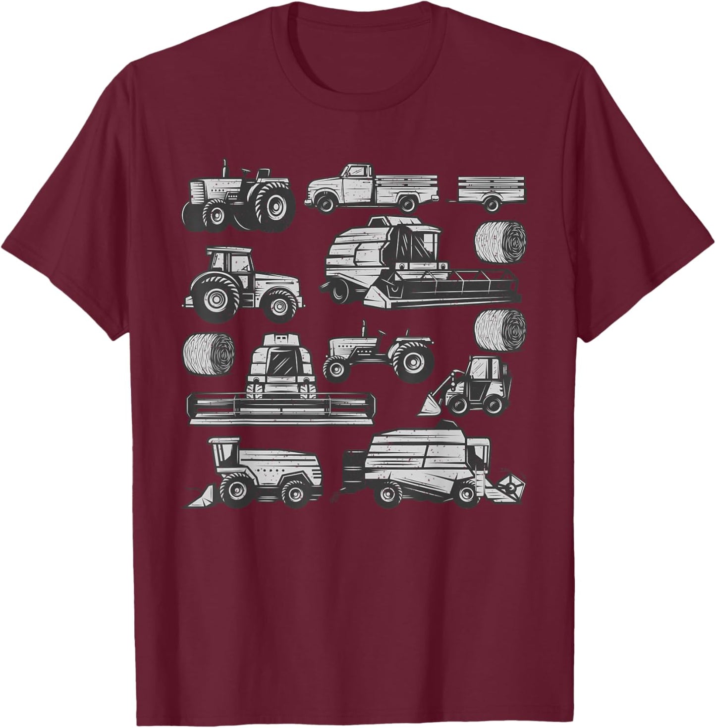 Tractor Farmer Art Women Kids Farming Trucks Lover T-Shirt - T-Shirt | Maroon