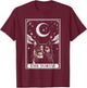 Tarot Card Vintage Crescent Moon Tortie Cat Mom Cat Lovers T-Shirt - T-Shirt | Maroon