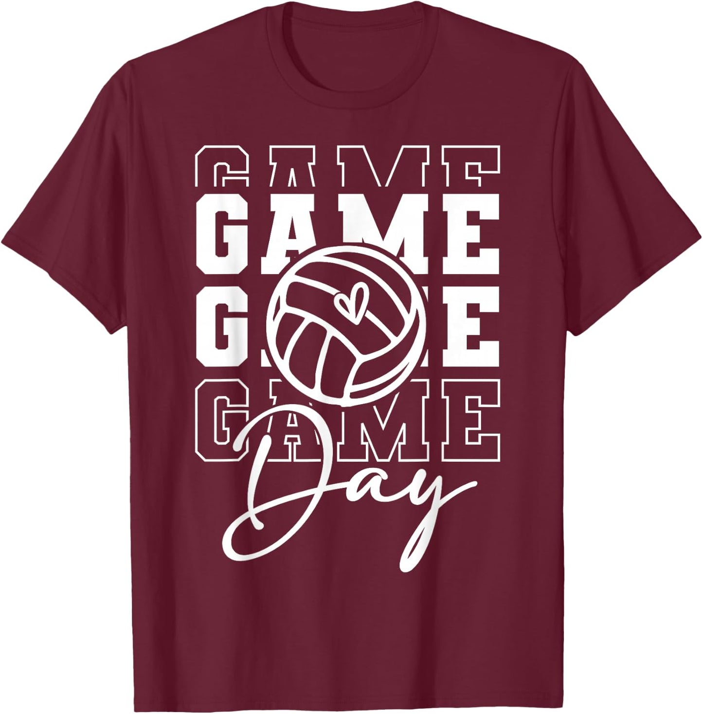 Game Day Sports Game Day Volleyball T-Shirt - T-Shirt | Maroon