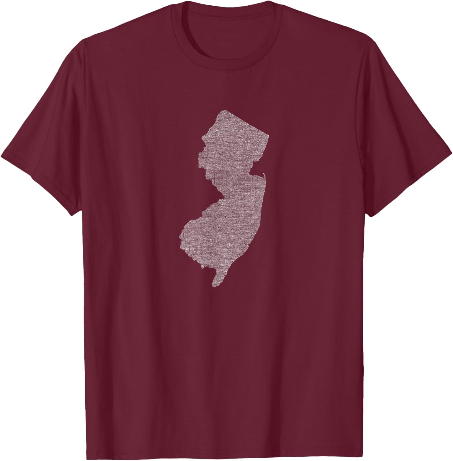 Faded White New Jersey State T-Shirt - T-Shirt | Maroon