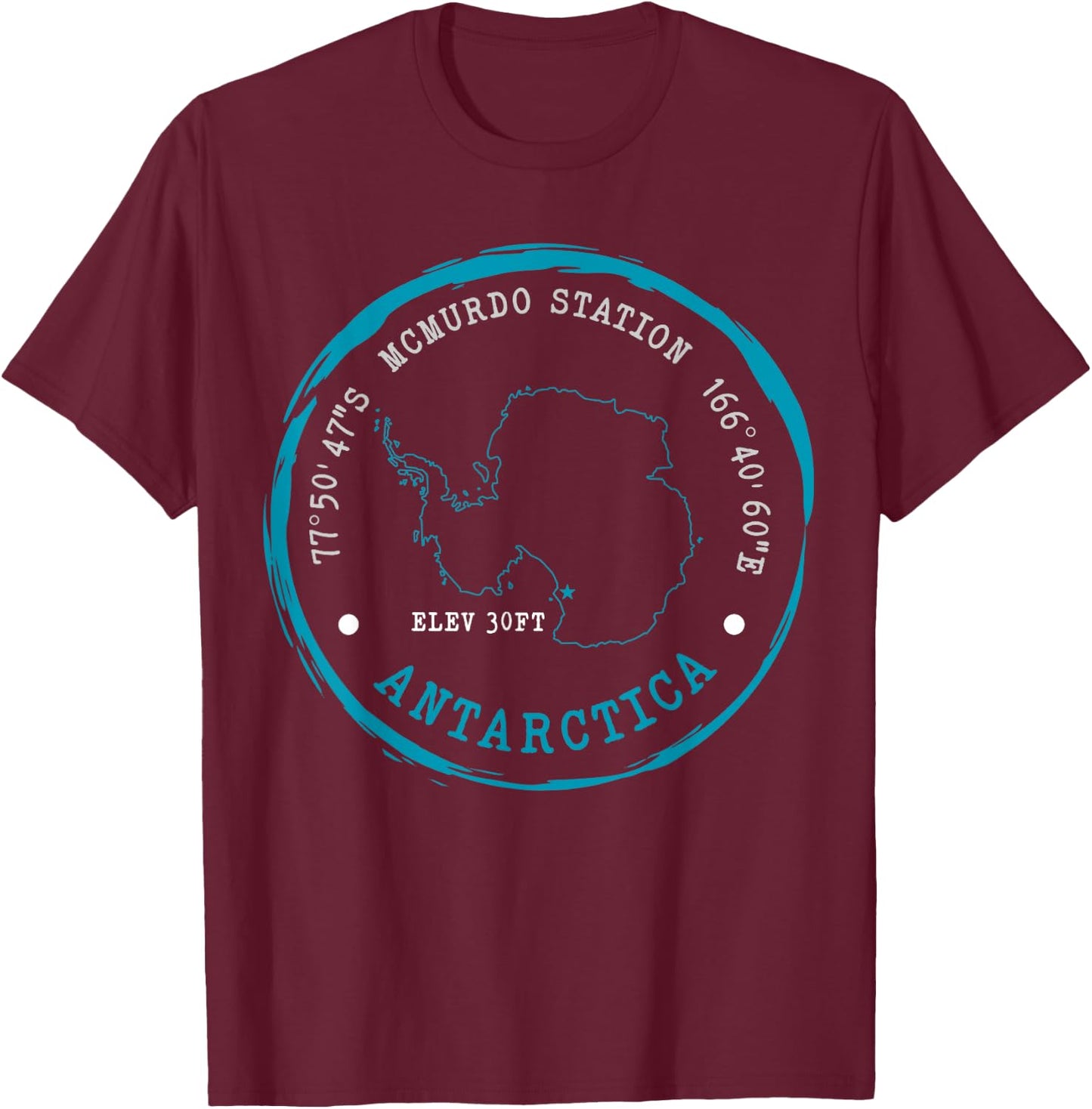 Antarctica - Explore South Pole - Antarctic Circle T-Shirt - T-Shirt | Maroon