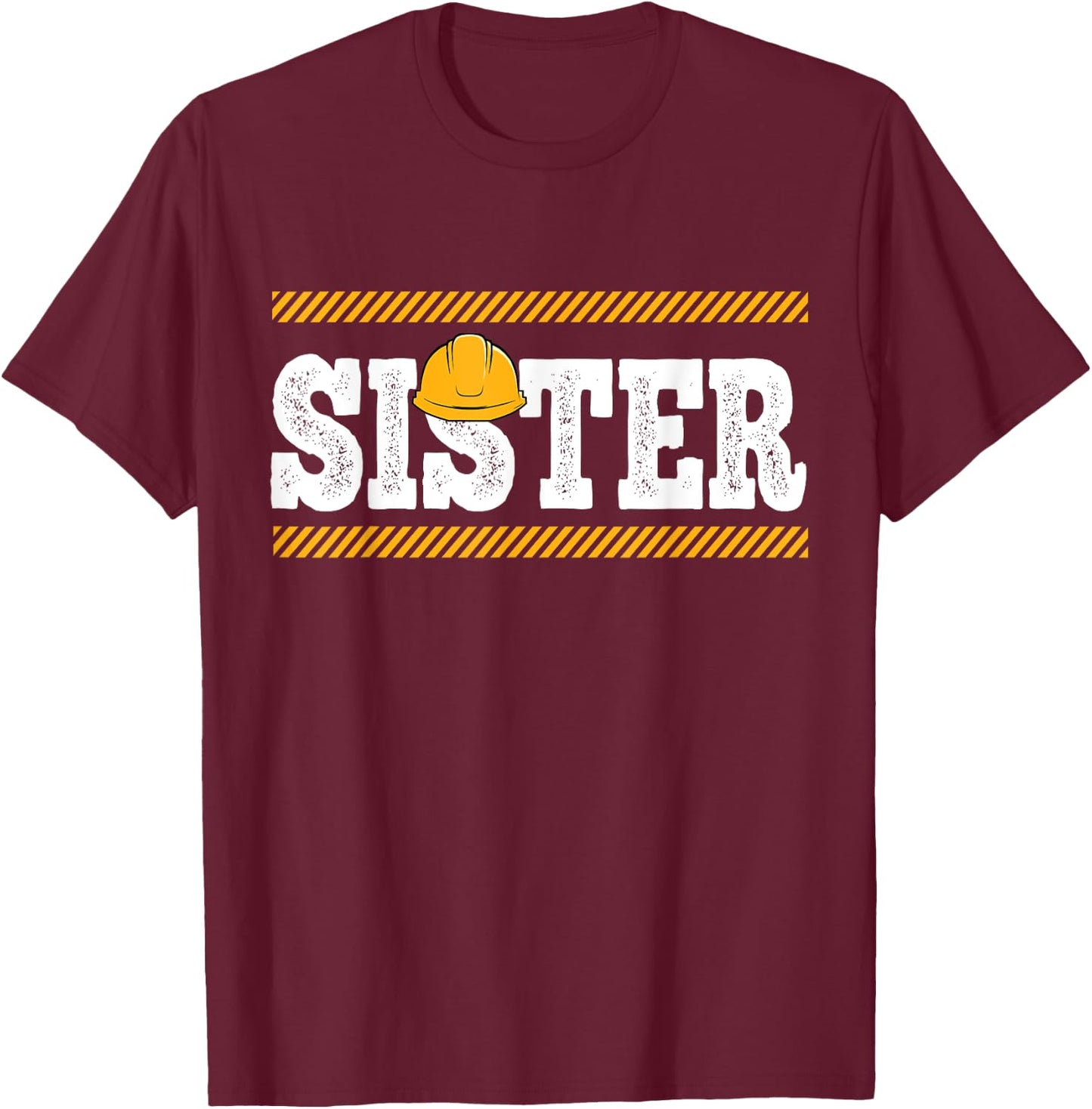 Funny Sister Construction Excavator Kids Boy Matching Family T-Shirt - T-Shirt | Maroon