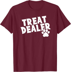 Delightfully Different World TREAT DEALER - -Adults & Kids - Black - Small - Short Sleeve - Classic Fit - Cotton 65%, Polyester 35% T-Shirt - T-Shirt | Maroon