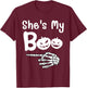 She's My Boo Pumpkin Skull Matching Halloween Pajama Couples T-Shirt - T-Shirt | Maroon