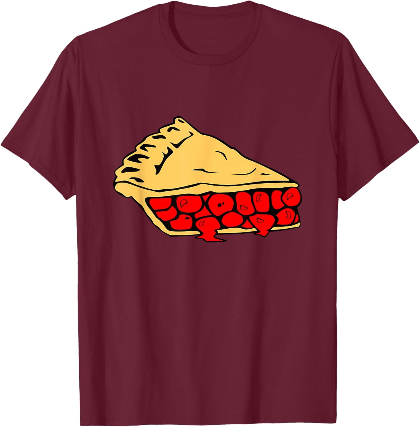 Cherry Pie Slice Funny Random Conversation Piece T-Shirt - T-Shirt | Maroon