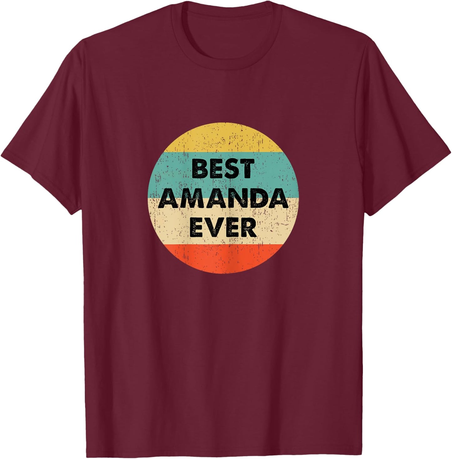 Amanda Name Shirts & Gifts Amanda Name Women's Black XS Classic Fit Short Sleeve Round Neck Personalized Letter Print T-Shirt - T-Shirt | Maroon