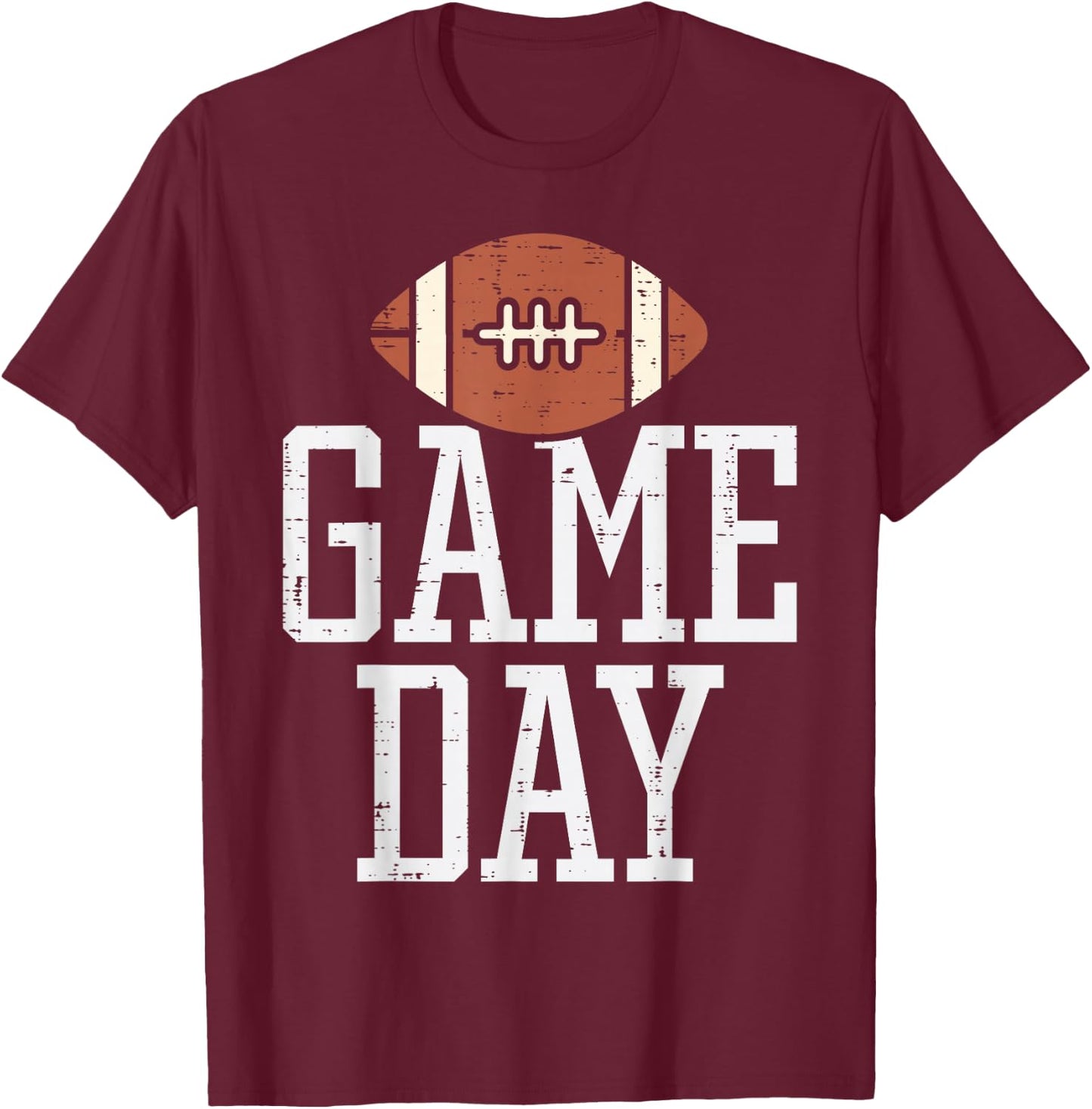 Game Day American Football Player Team Coach Men Women Boys T-Shirt - T-Shirt | Maroon