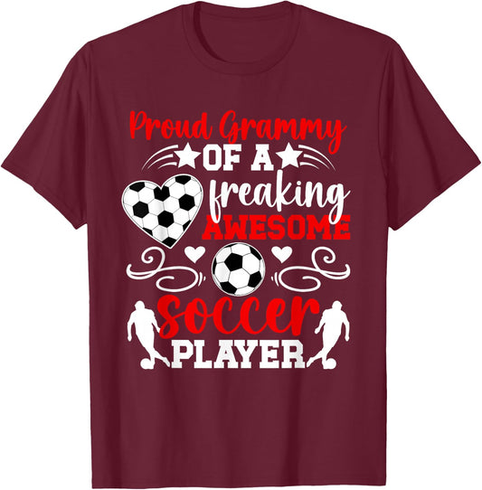Proud Grammy of A Soccer Player Grammy Soccer Grammy Grandma T-Shirt - T-Shirt | Maroon