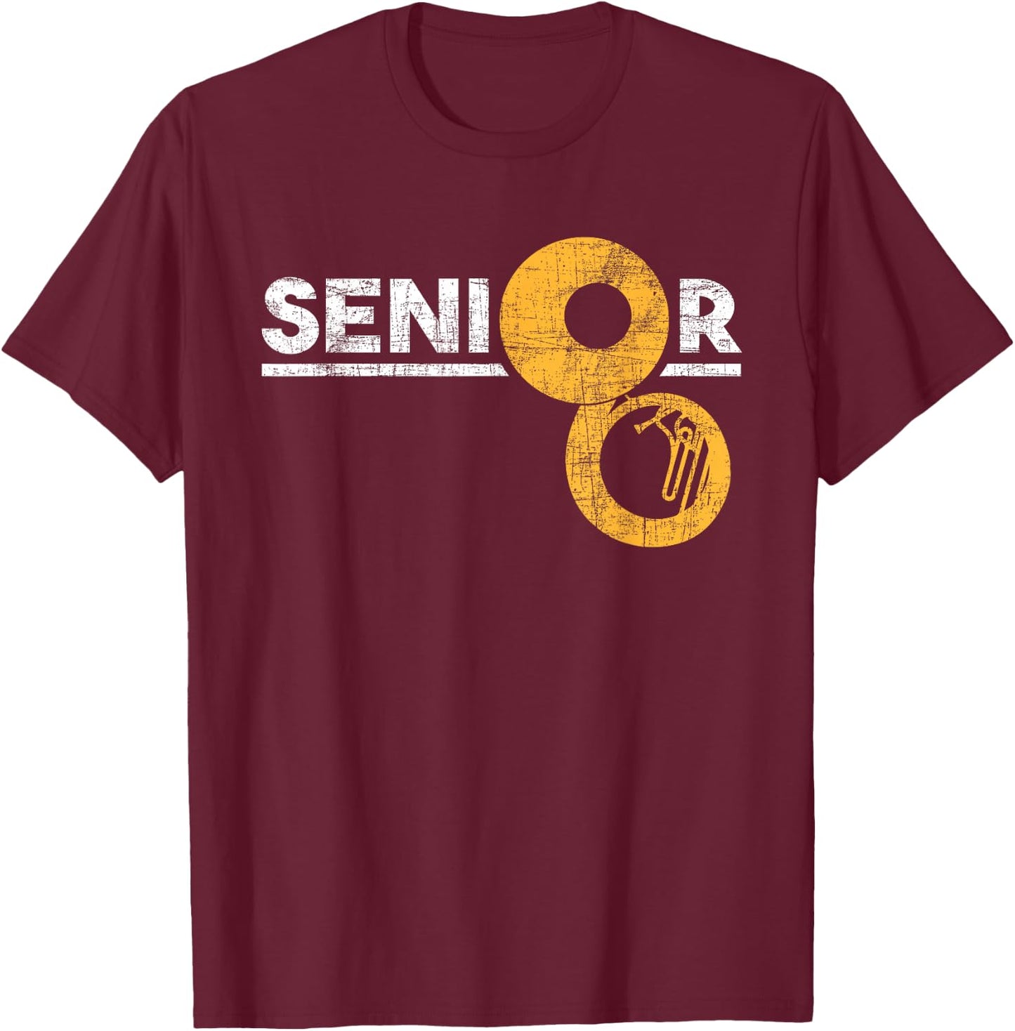 Senior - Sousaphone Player Musical Instrument Lover T-Shirt - T-Shirt | Maroon