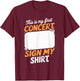 This is My First Concert Sign My T-Shirt - T-Shirt | Maroon