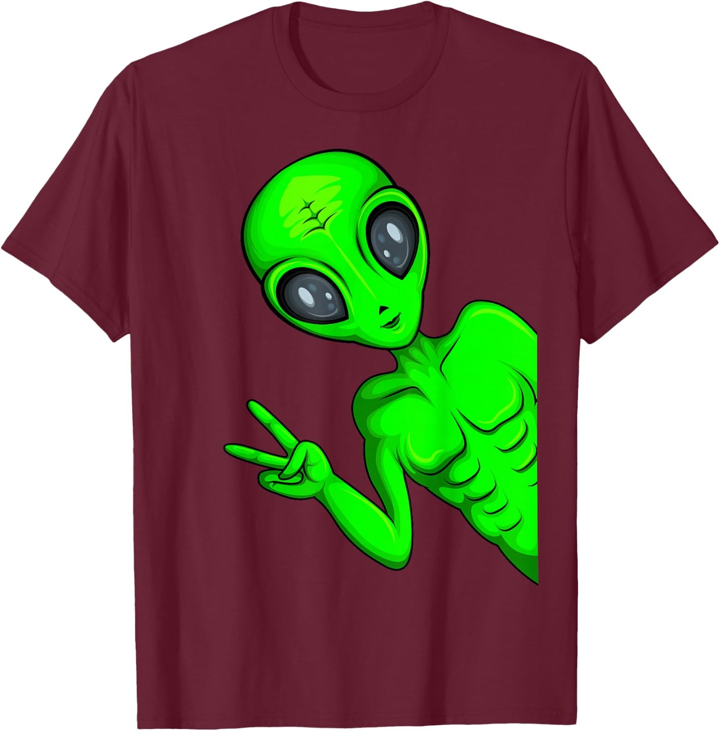 Alien Ufo Children's Women's T-Shirt - T-Shirt | Maroon