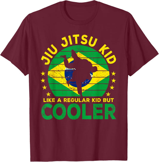 Jiu Jitsu Kid Martial Art Funny Brazilian Jiu-Jitsu T-Shirt - T-Shirt | Maroon