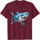 Shark gamer: A pixelated shark adventure T-Shirt - T-Shirt | Maroon