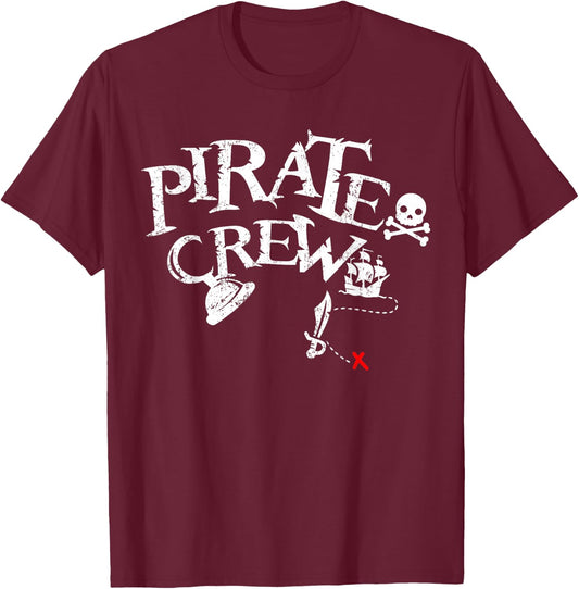 Pirate Crew Funny Halloween Matching Costume Party Men Boys T-Shirt - T-Shirt | Maroon