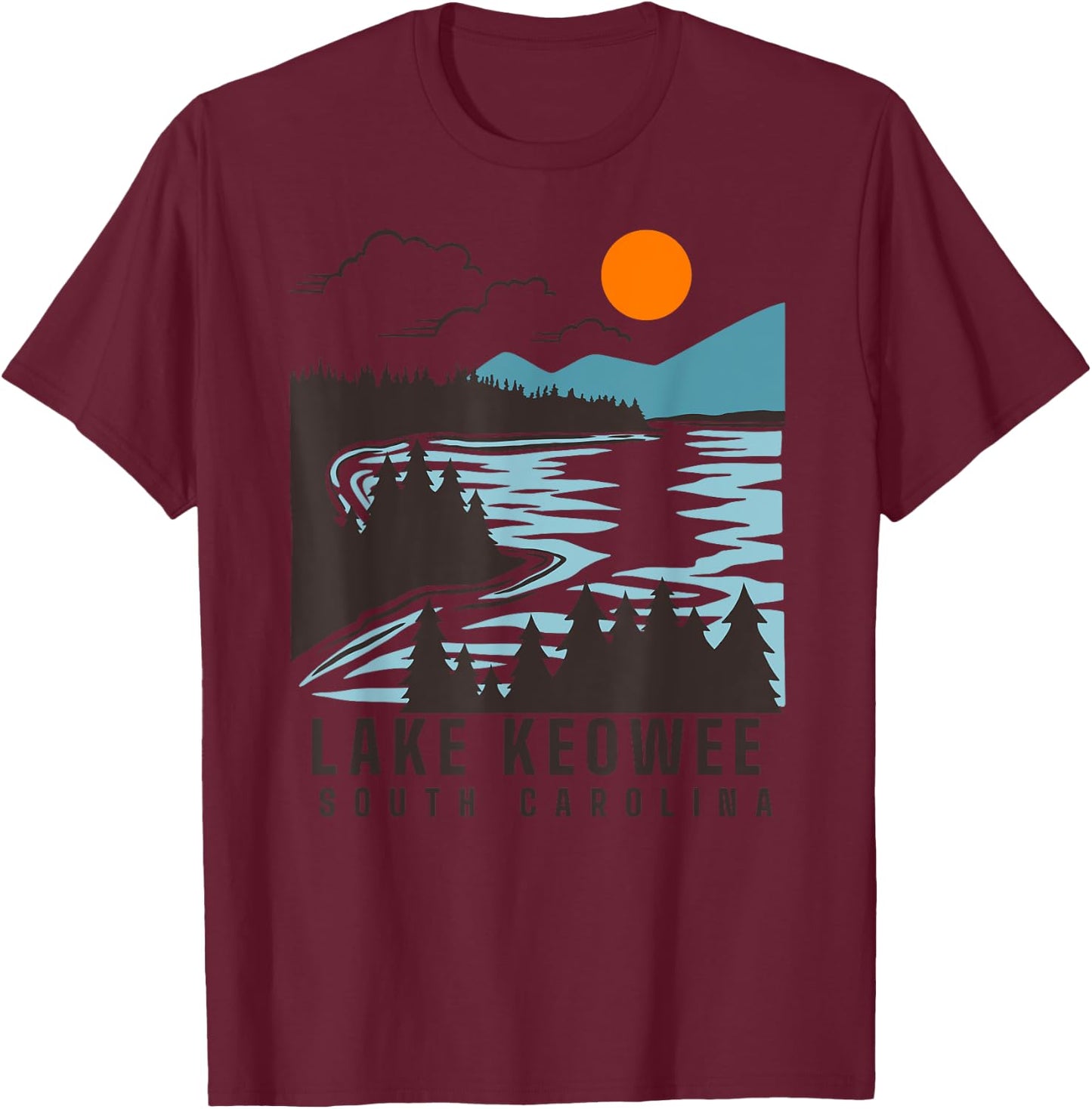 Lake Keowee Lake South Carolina Summer Lake Life Boating T-Shirt - T-Shirt | Maroon