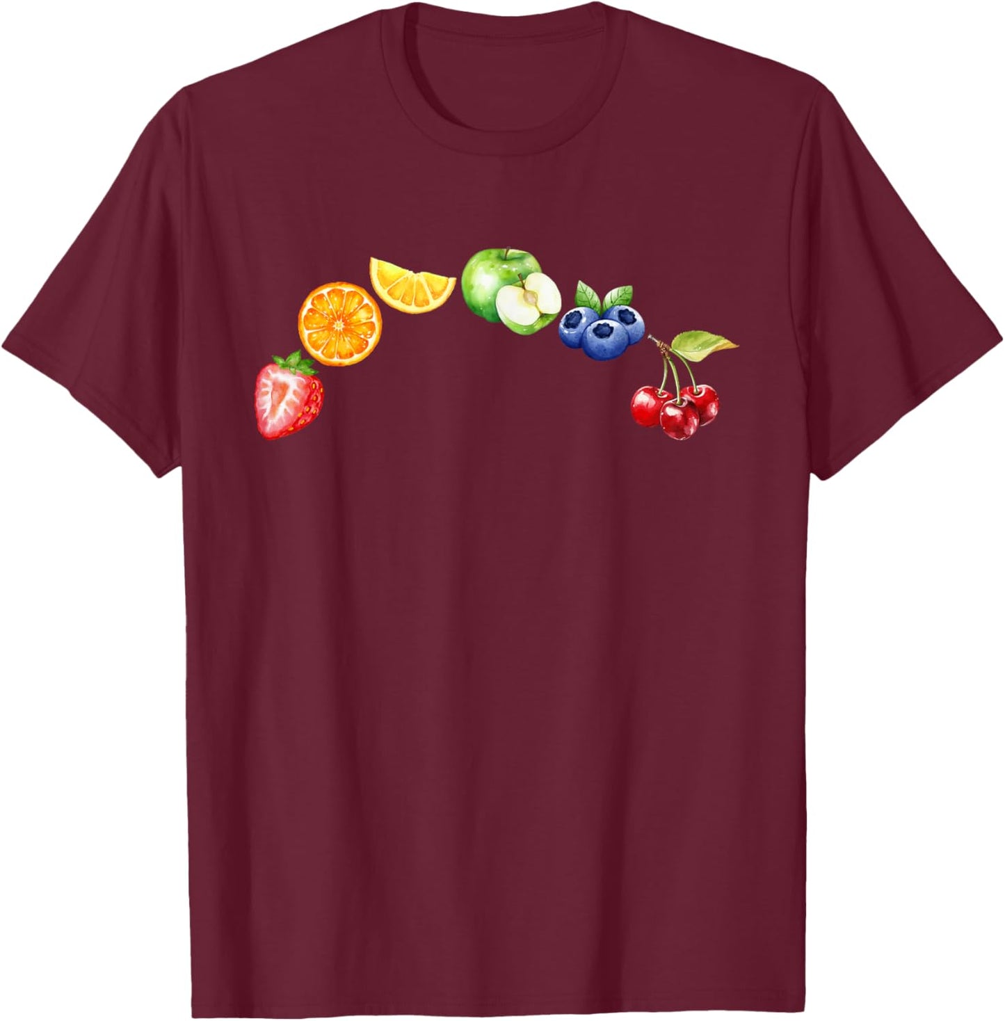 Fruity Y2K Lesbian Subtle Bisexual Pride Month T-Shirt - T-Shirt | Maroon
