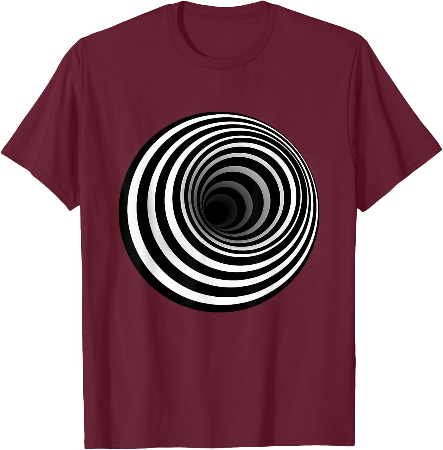 Black Hole, Optical Illusion T-Shirt - T-Shirt | Maroon