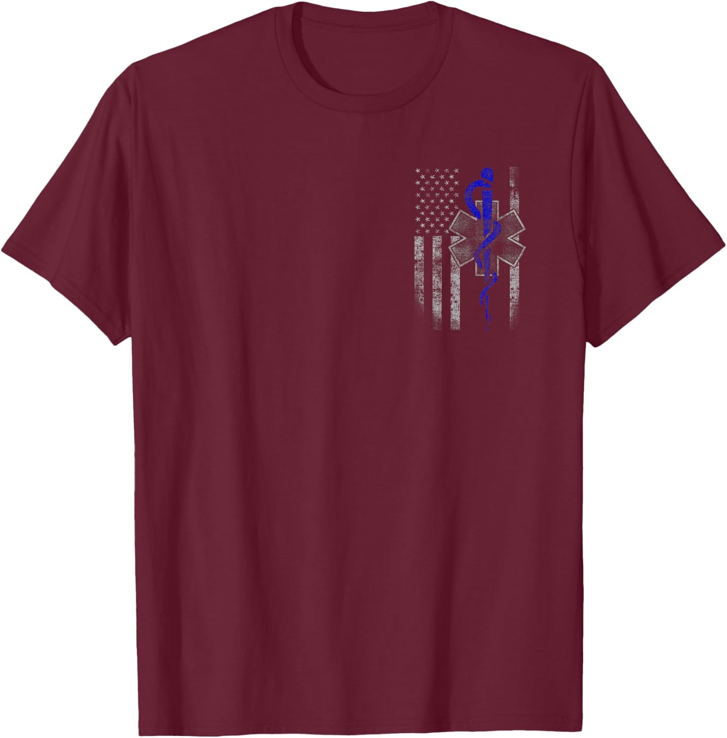 EMT/First Responder Flag T-Shirt - T-Shirt | Maroon