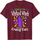Home Of The Wicked Witch And Crazy Cats Easy Funny Halloween T-Shirt - T-Shirt | Maroon