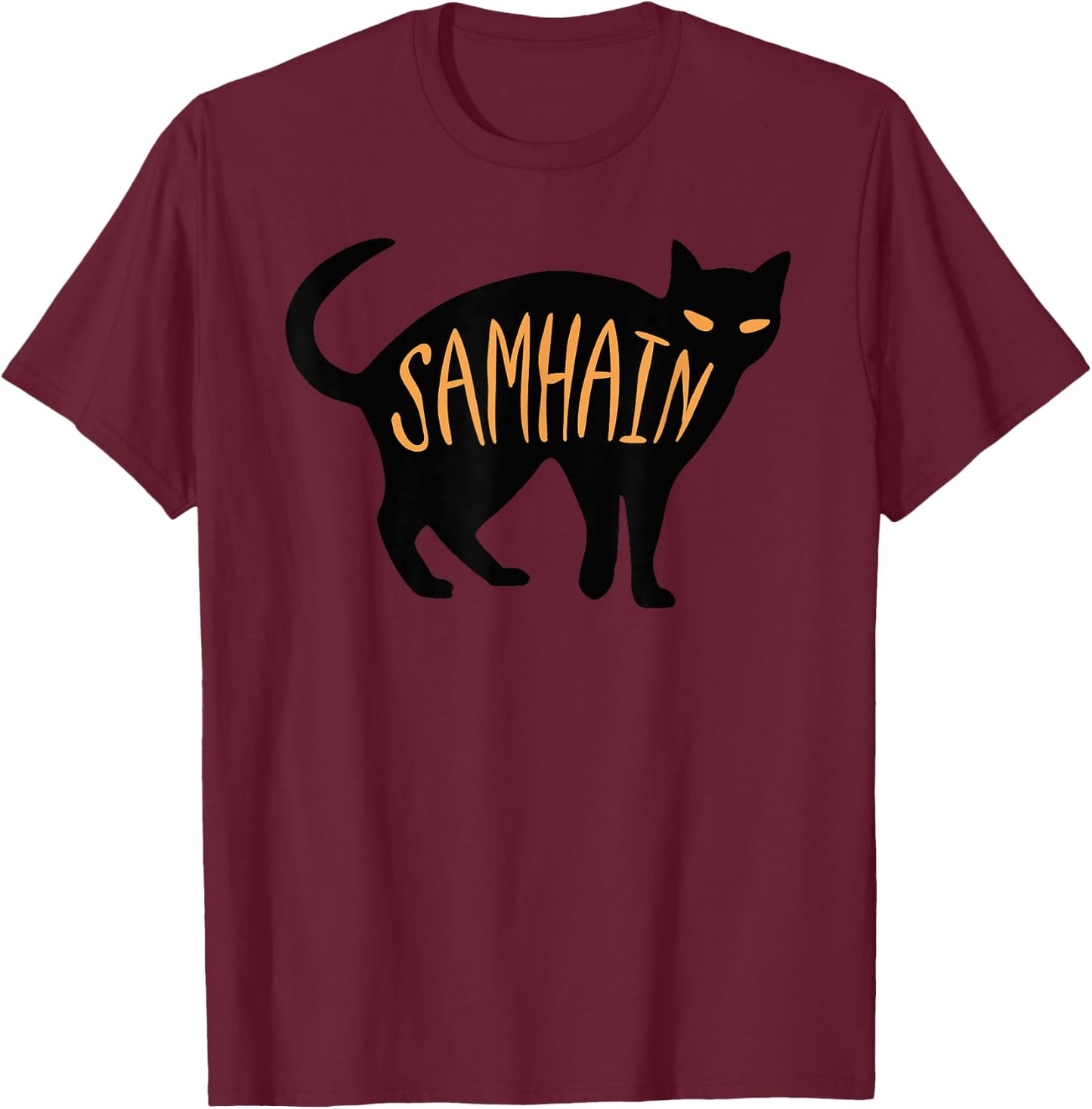 Samhain Black Cat Wiccan Witch Halloween Men Women Kids T-Shirt - T-Shirt | Maroon