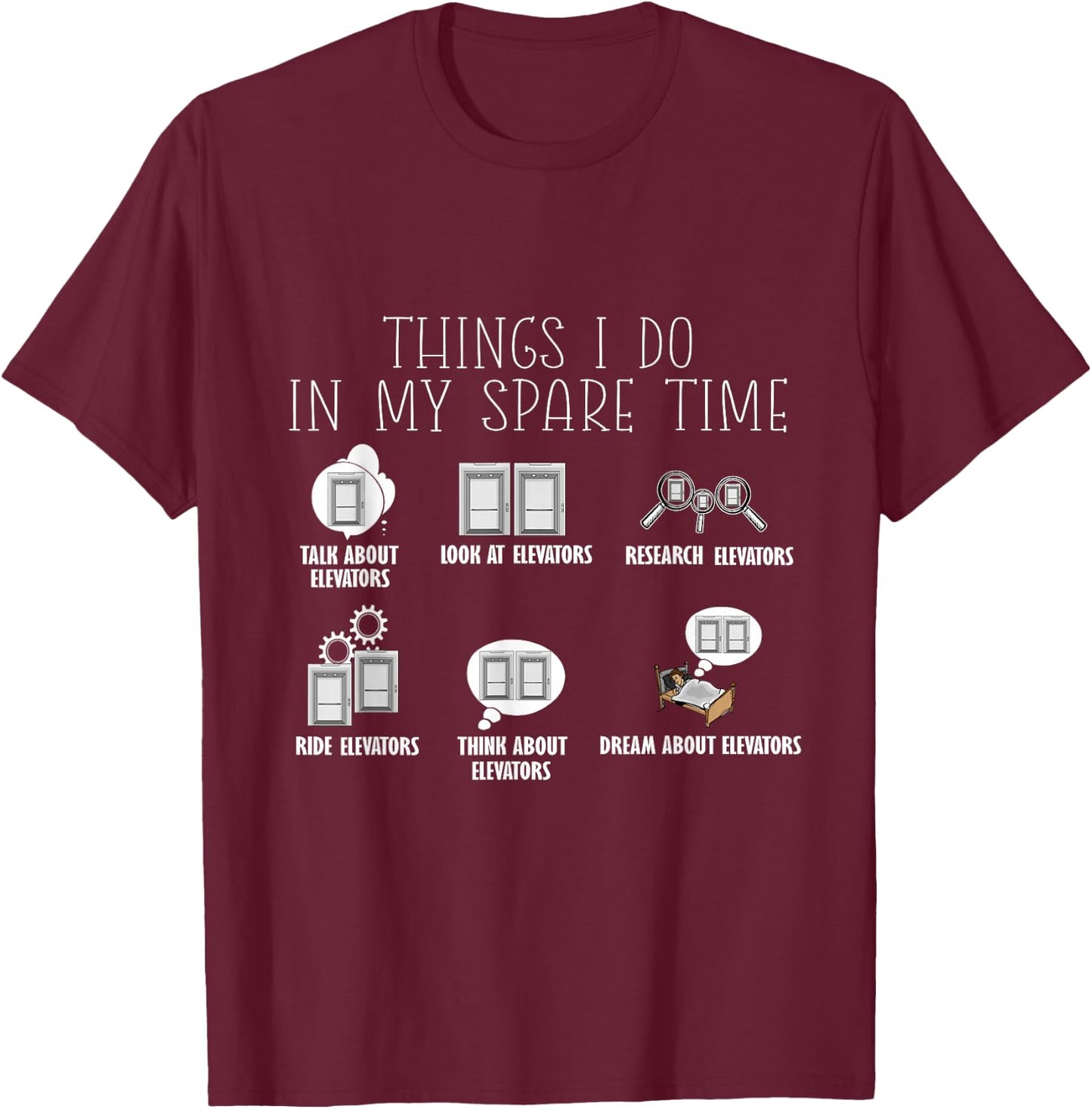 Elevator Constructor Elevator Mechanic Elevator T-Shirt - T-Shirt | Maroon