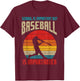 School Is Important Baseball Importanter Funny Player Boys T-Shirt - T-Shirt | Maroon