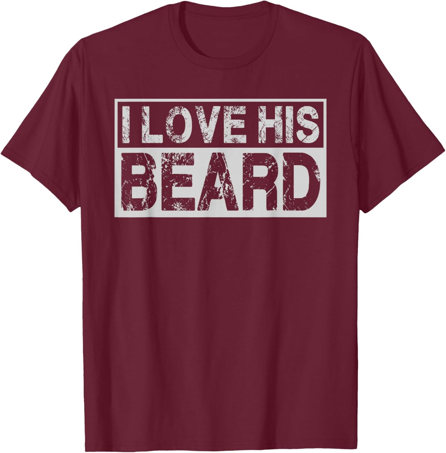 I Love His Beard Her Butt Matching Couples Compliment 2PCS T-Shirt - T-Shirt | Maroon
