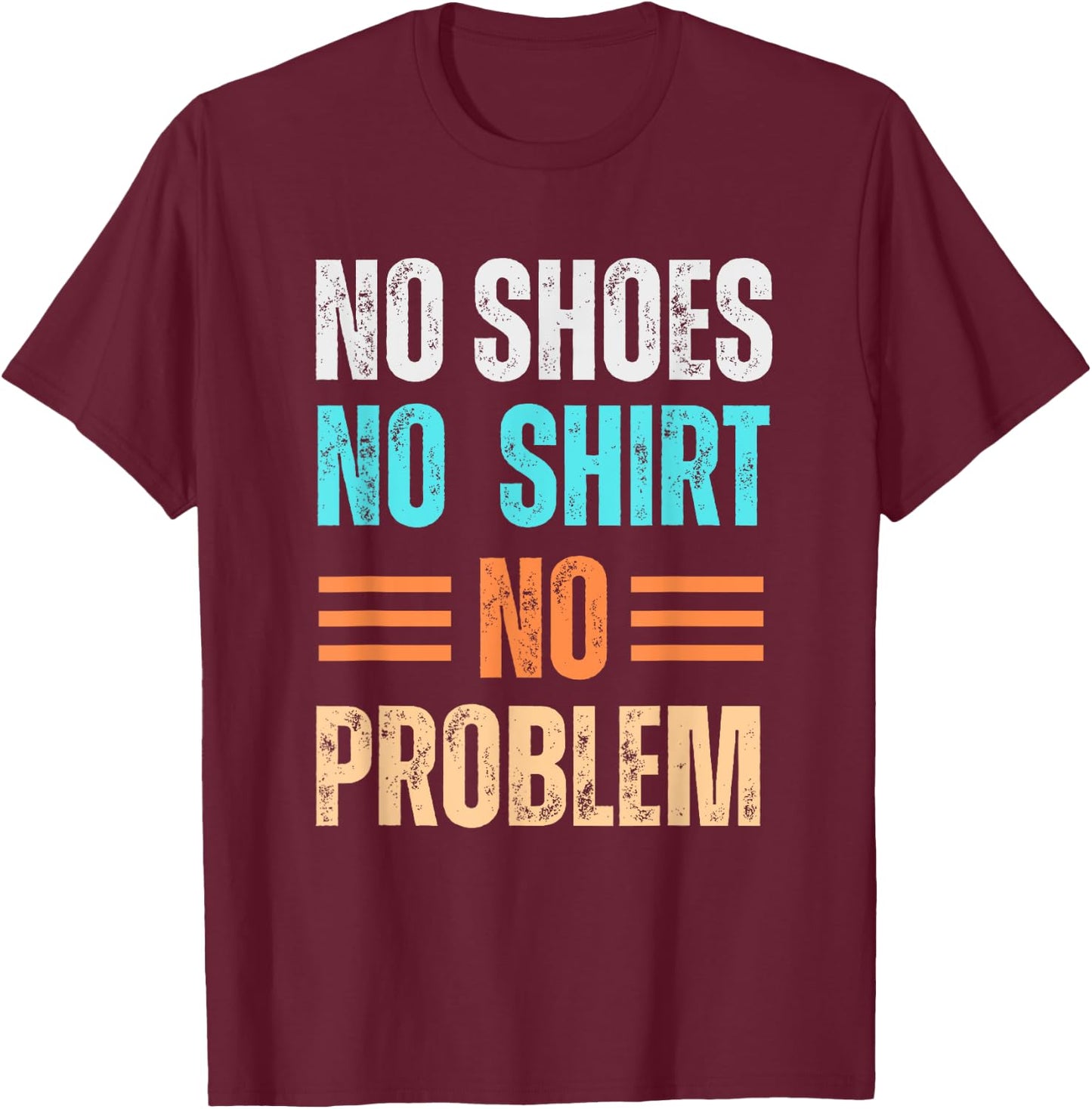 No Shoes Shirt No Problem Coconut Tree Country Music T-Shirt - T-Shirt | Maroon