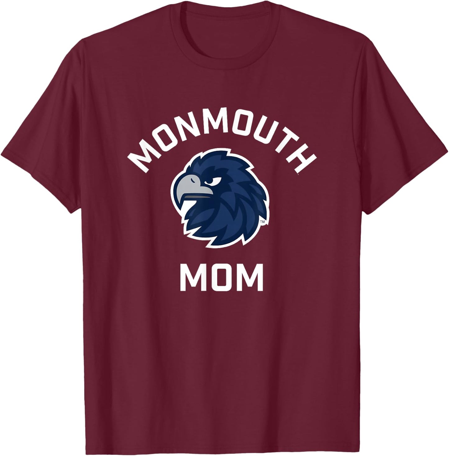 Monmouth University Hawks Arched Mom T-Shirt - T-Shirt | Maroon