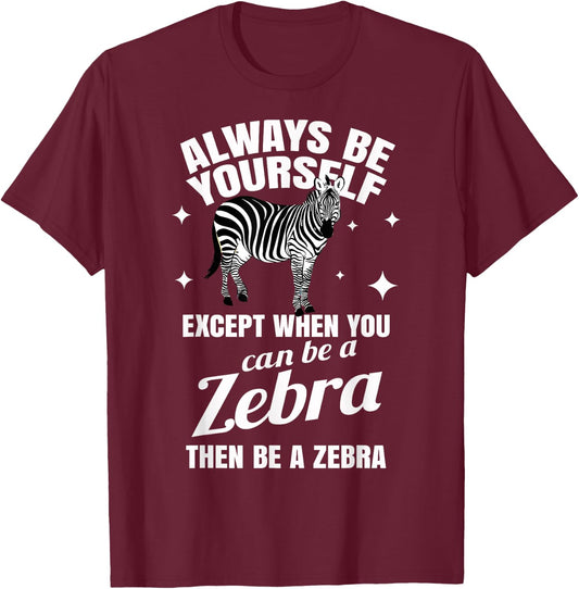 Zebra Costume Gift Zoo Stripes Wildlife Tropic Wilderness T-Shirt - T-Shirt | Maroon