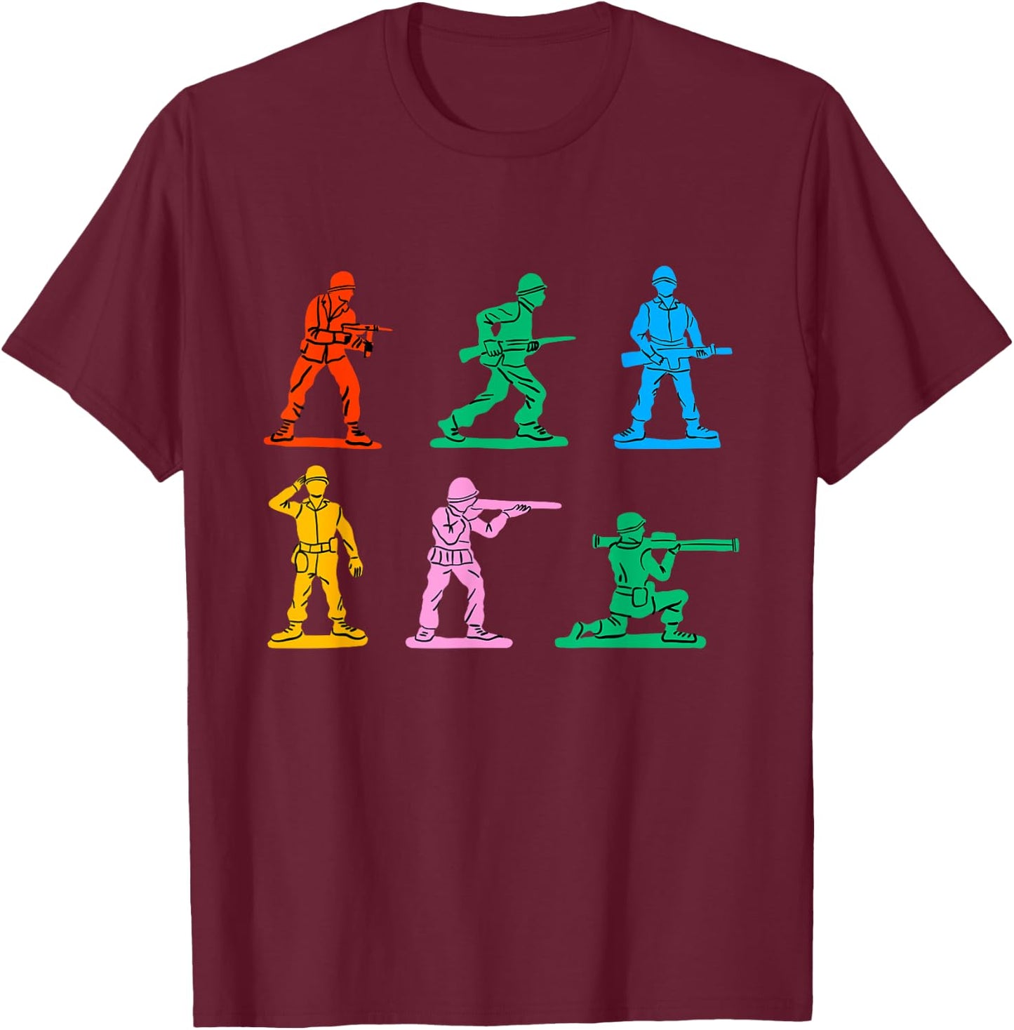 Cool Plastic Soldiers toys Illustration Graphic Designs T-Shirt - T-Shirt | Maroon