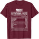 Nutritional Facts Priest Job Tittle T-Shirt - T-Shirt | Maroon