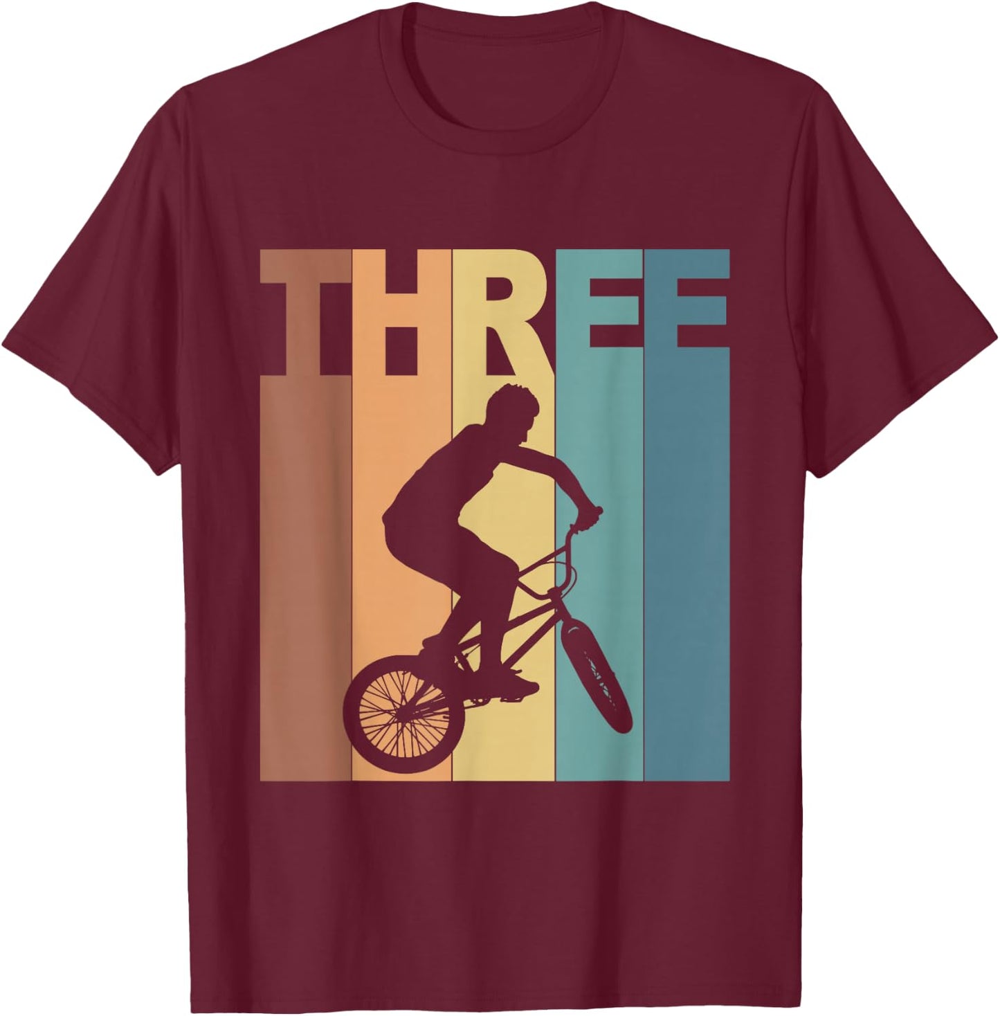 3rd Birthday BMX Bicycle Bike 3 Year Old Boys Birthday T-Shirt - T-Shirt | Maroon