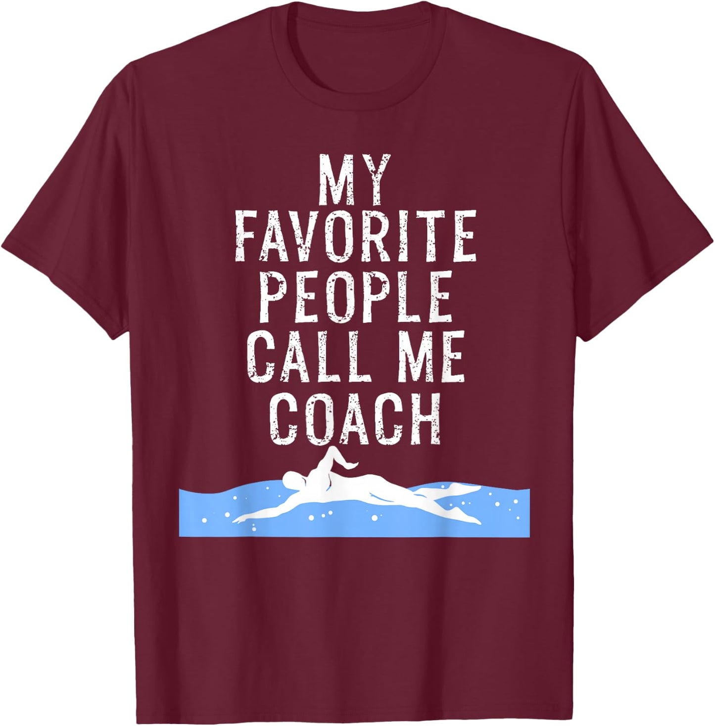 Swim Coach Cool Swimming Trainer Gift T-Shirt - T-Shirt | Maroon