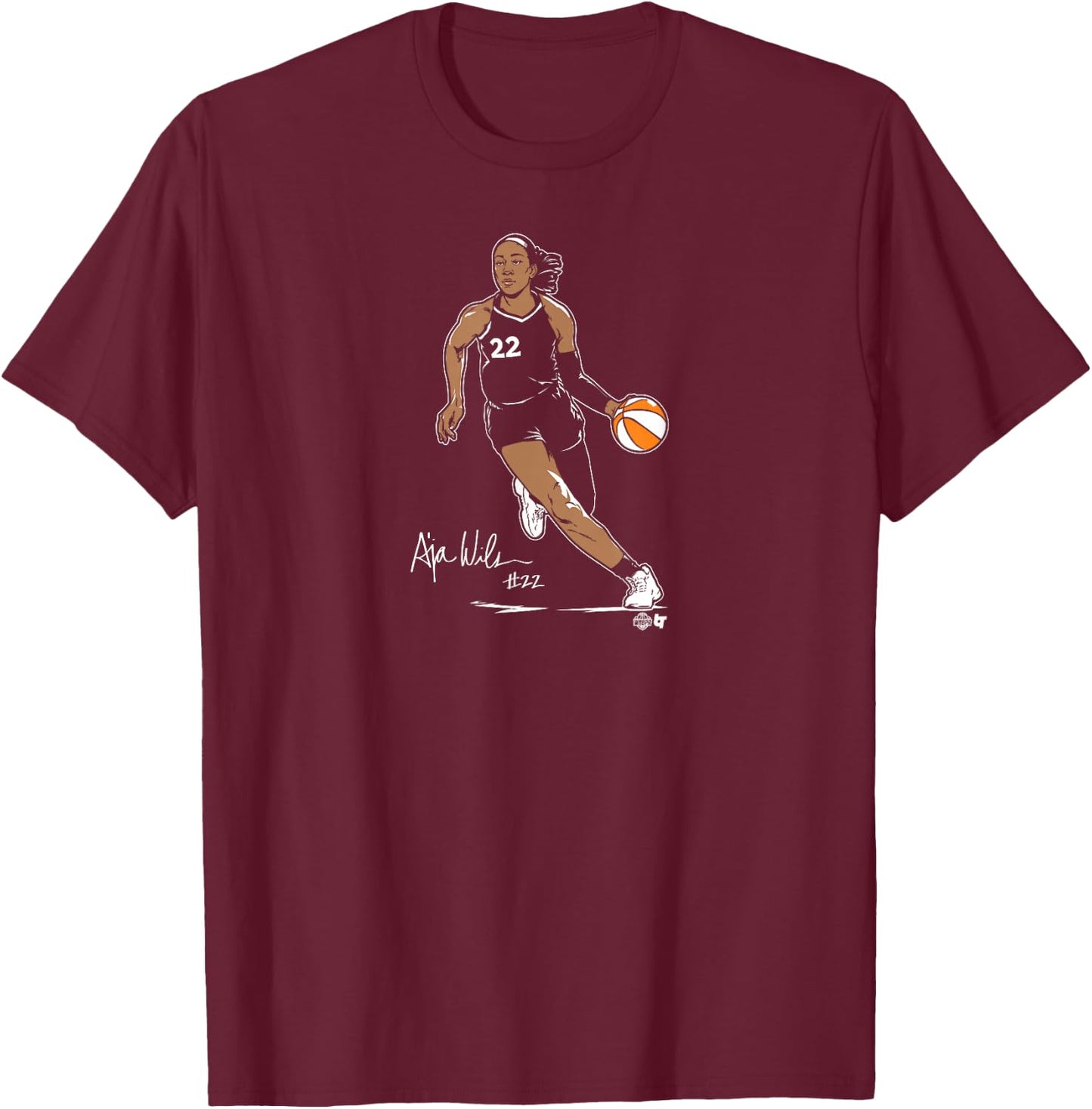 A'ja Wilson: Superstar Pose - Las Vegas Basketball T-Shirt - T-Shirt | Maroon
