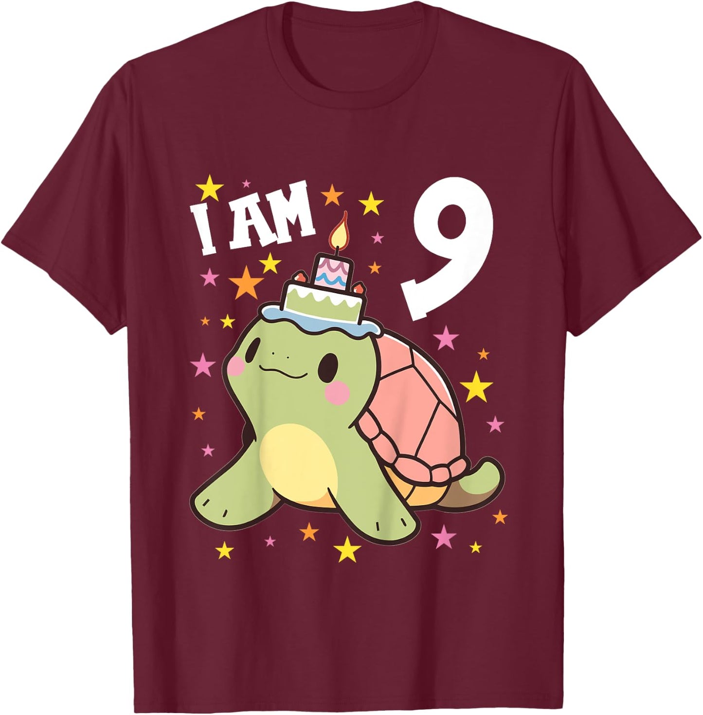 9 Years old Boy and Girl Turtles Turtle 9th birthday Turtle T-Shirt - T-Shirt | Maroon