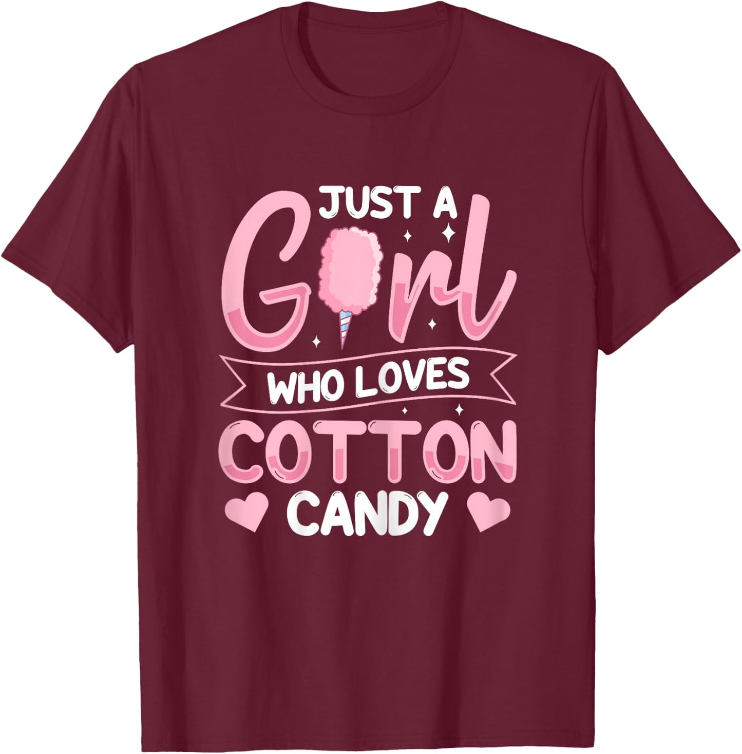 Cotton Candy Stick Design for a Cotton Candy girl T-Shirt - T-Shirt | Maroon