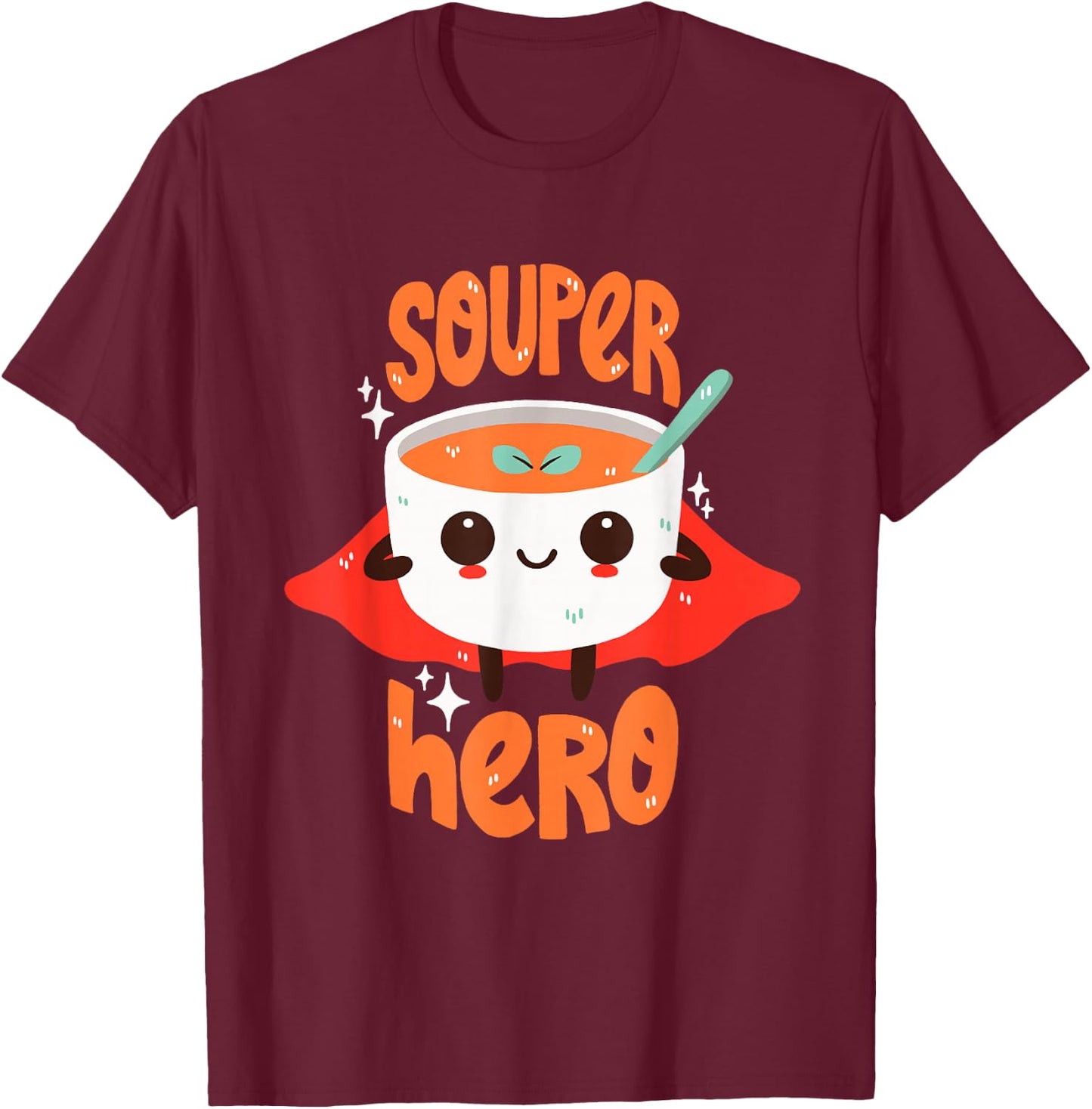 Superhero Soup Pun T-Shirt - T-Shirt | Maroon