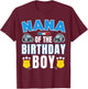 Nana of the Birthday Boy Policeman Police Officer Bday Party T-Shirt - T-Shirt | Maroon