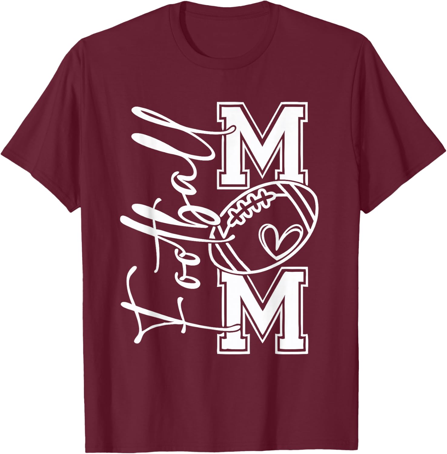 Football Mom Football Mom Football Mom Football Football Mom T-Shirt - T-Shirt | Maroon