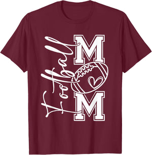 Football Mom Football Mom Football Mom Football Football Mom T-Shirt - T-Shirt | Maroon