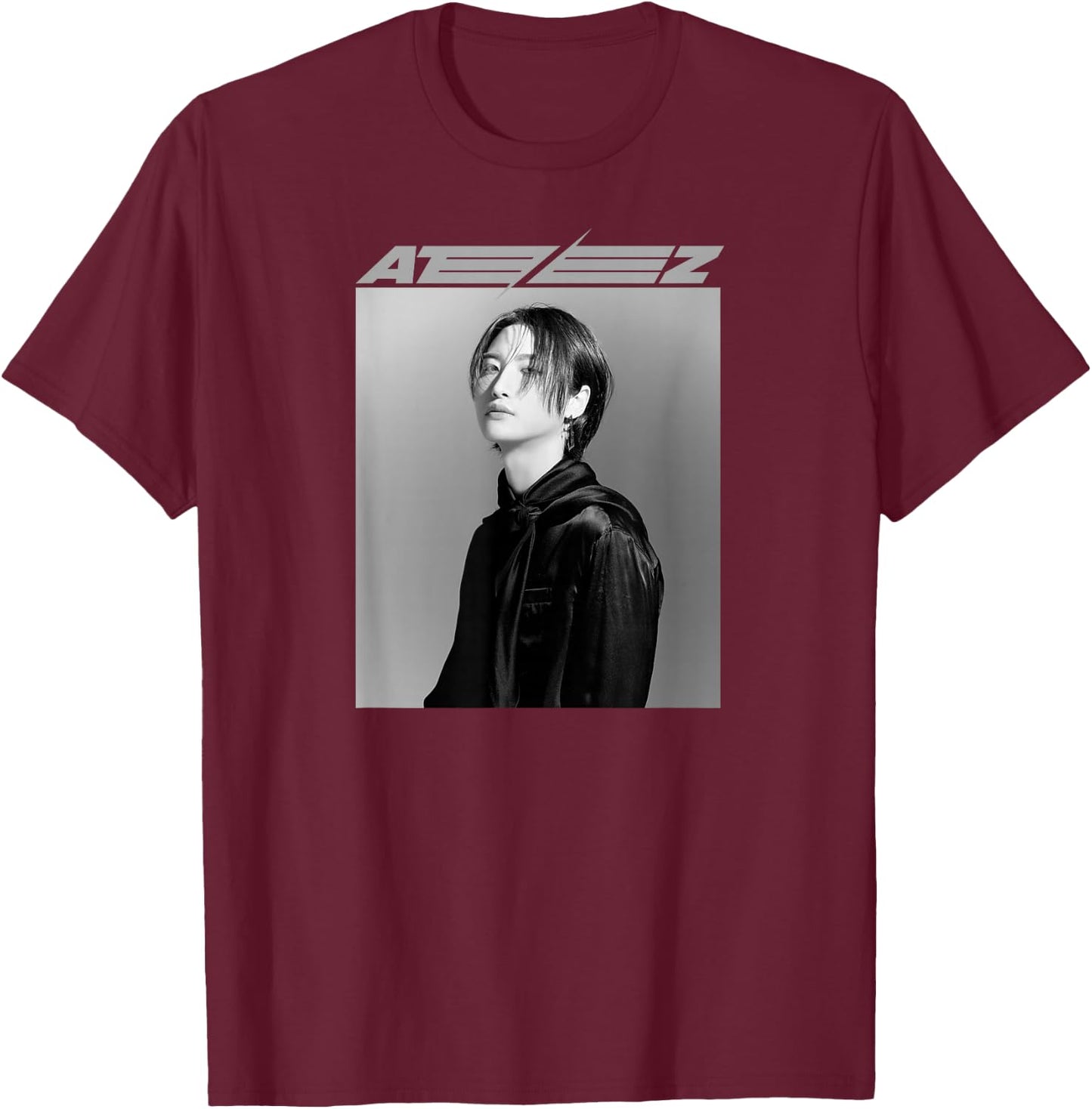 ATEEZ Official Merch Exclusive Seonghwa T-Shirt - T-Shirt | Maroon