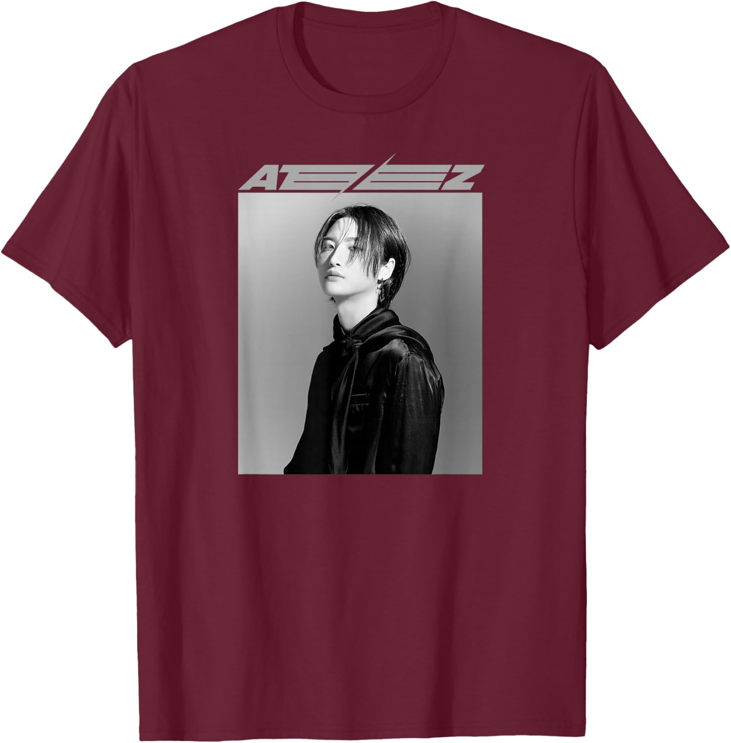 ATEEZ Official Merch Exclusive Seonghwa T-Shirt - T-Shirt | Maroon