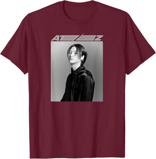 ATEEZ Official Merch Exclusive Seonghwa T-Shirt - T-Shirt | Maroon